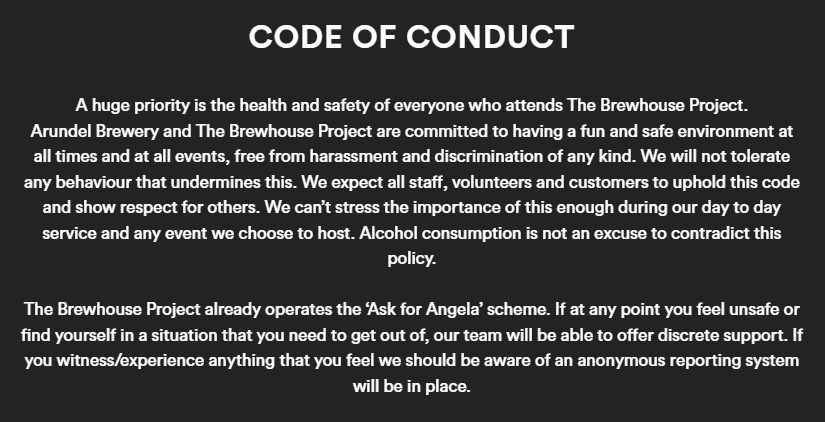 The Brewhouse Project Code of Conduct
